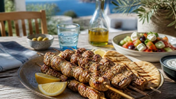 Greckie souvlaki z przepisu Ewy Wachowicz. Idealne danie na grilla
