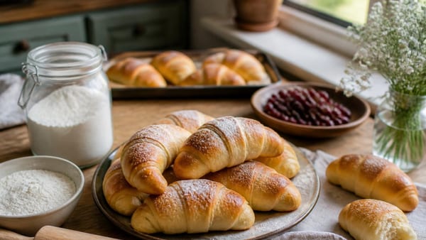 Rogaliki drożdżowe robię bez masła, mleka i jajek. Wychodzą mięciutkie i puszyste jak u babci